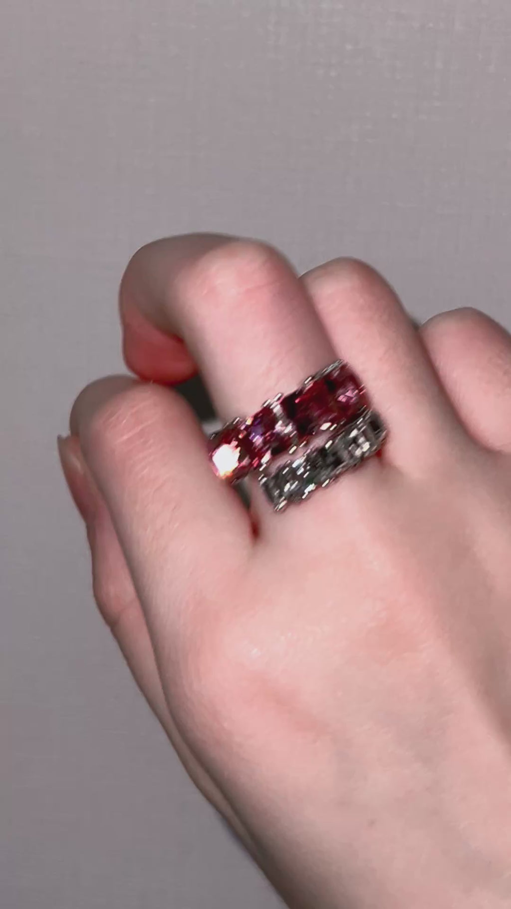 Square Gemstone Ring (Pink)