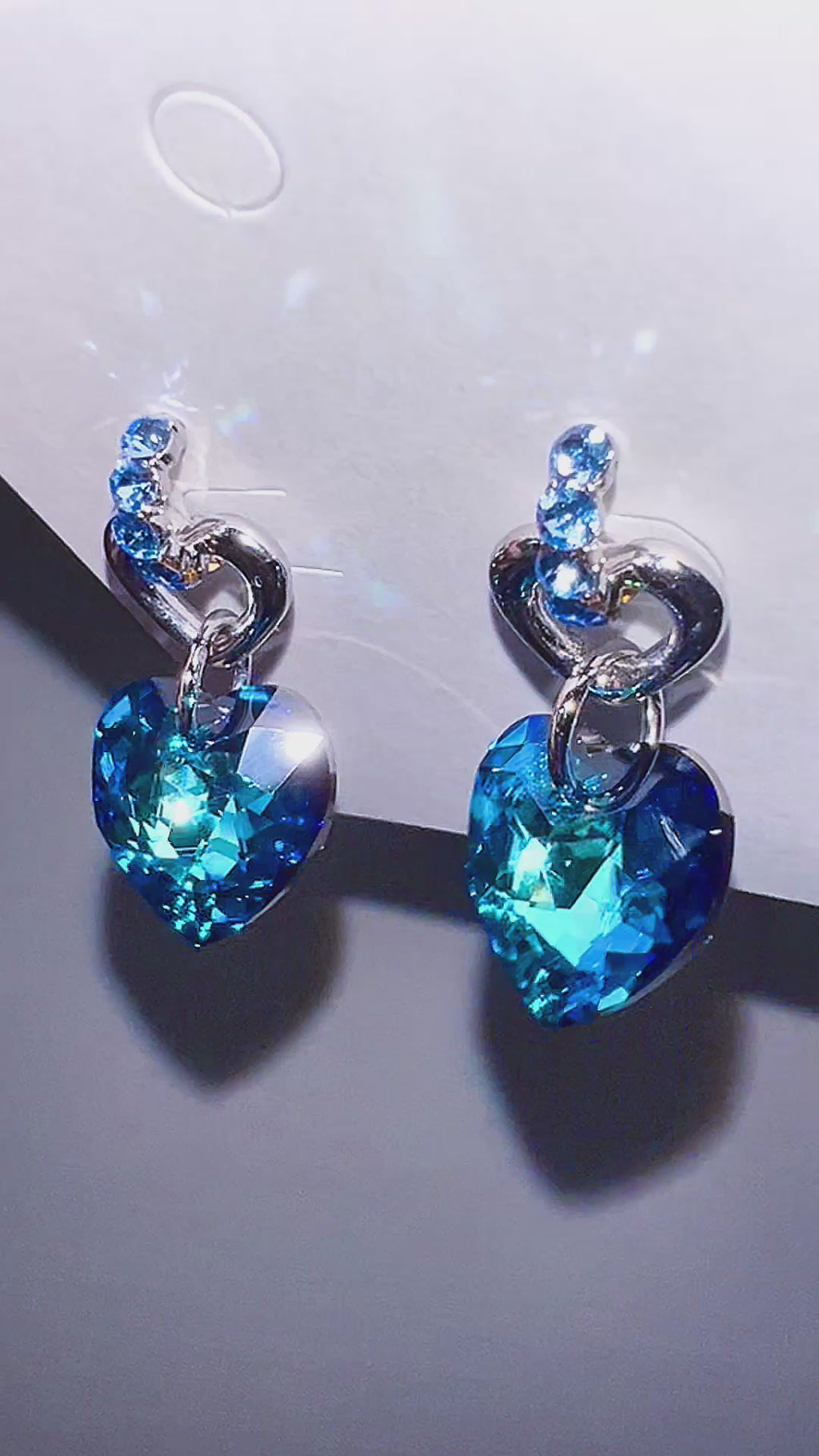 Sapphire Heart Earrings