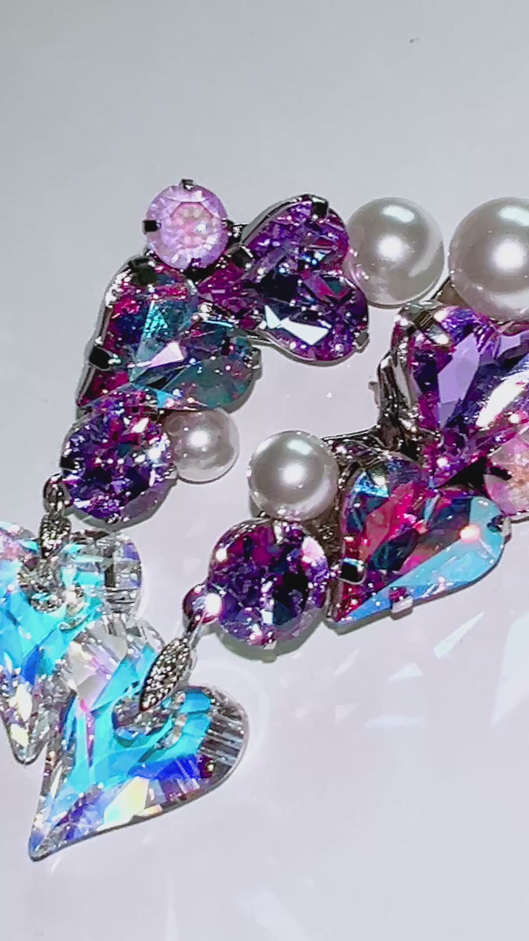 HeartDrop Ear Climber (Purple)