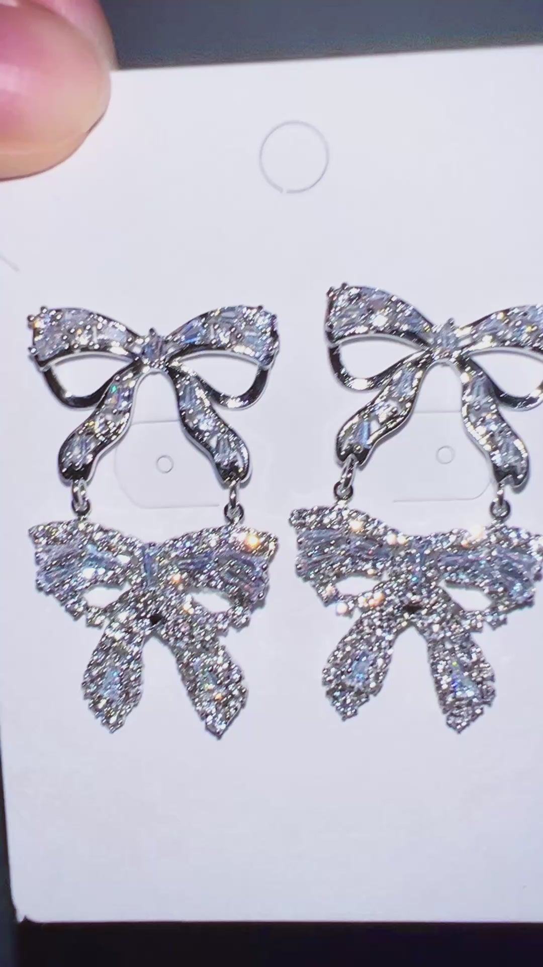 Twin Ribbon Drop Earrings