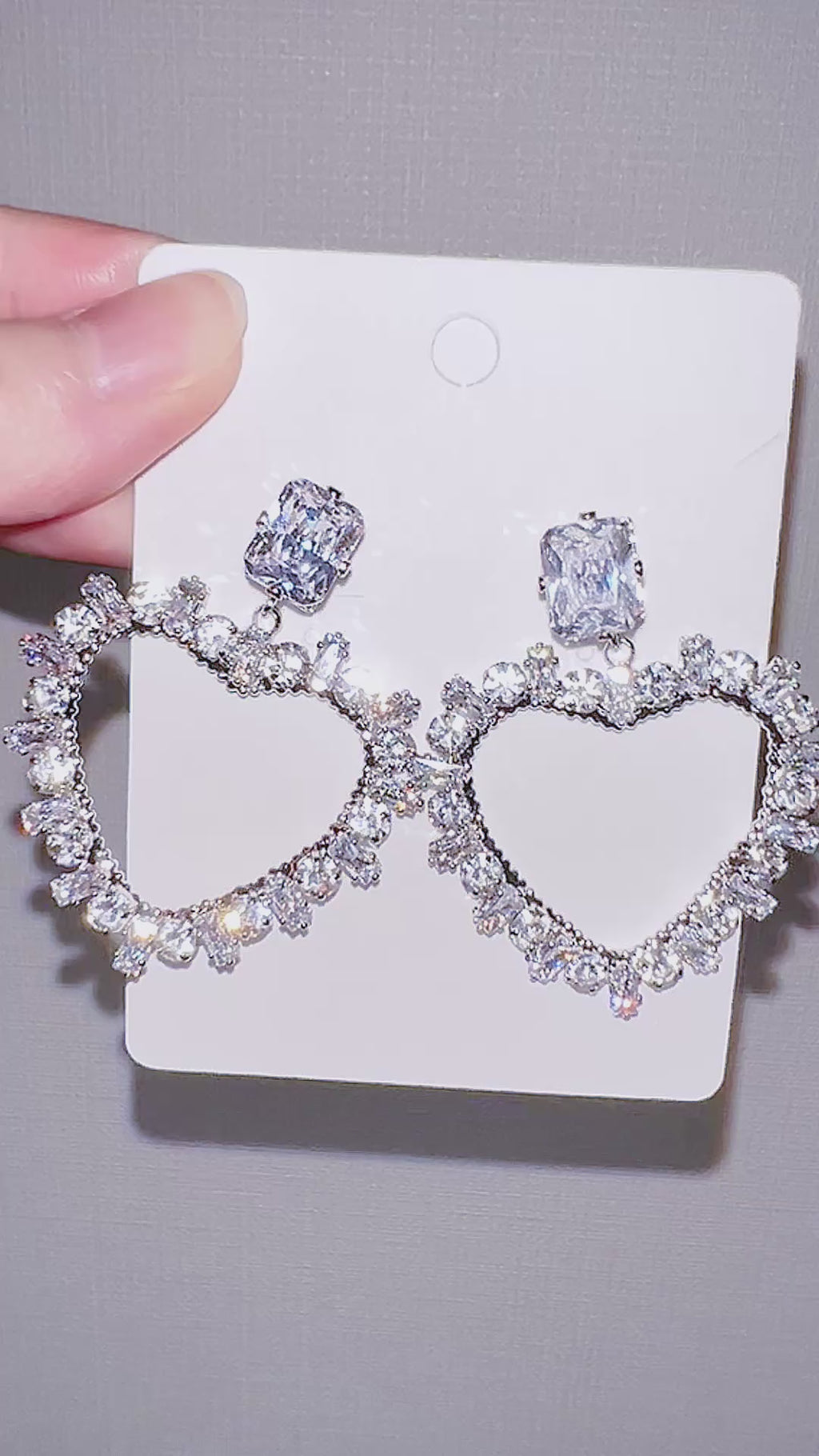Oversize Glam Heart Statement Earrings