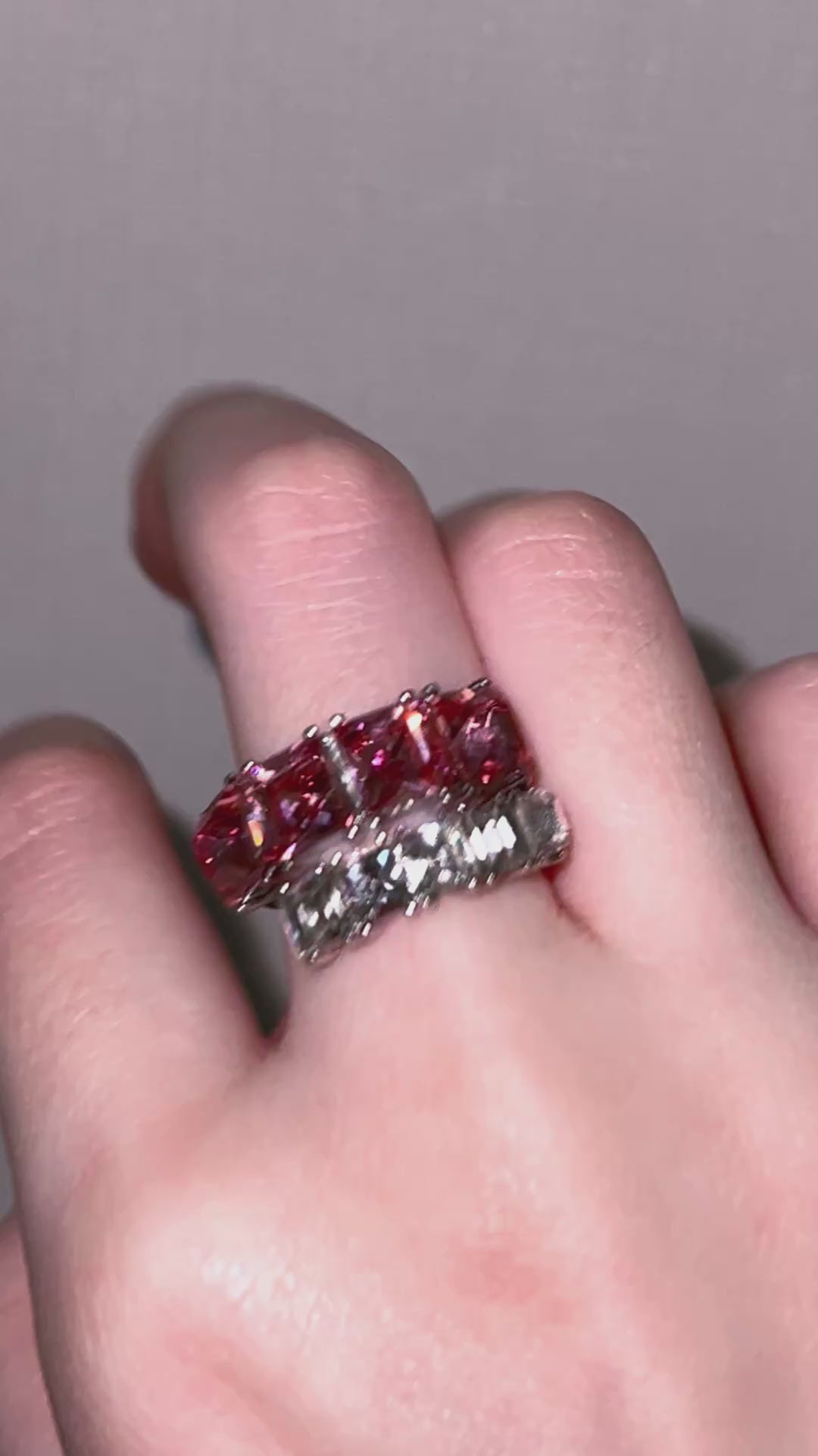 Square Gemstone Ring (Pink)