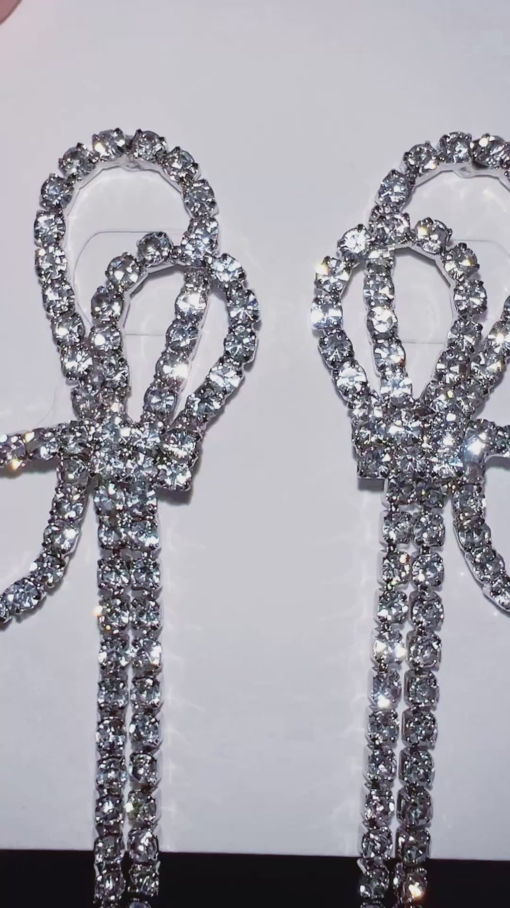 SIde Way Sparkle Ribbon Earrings