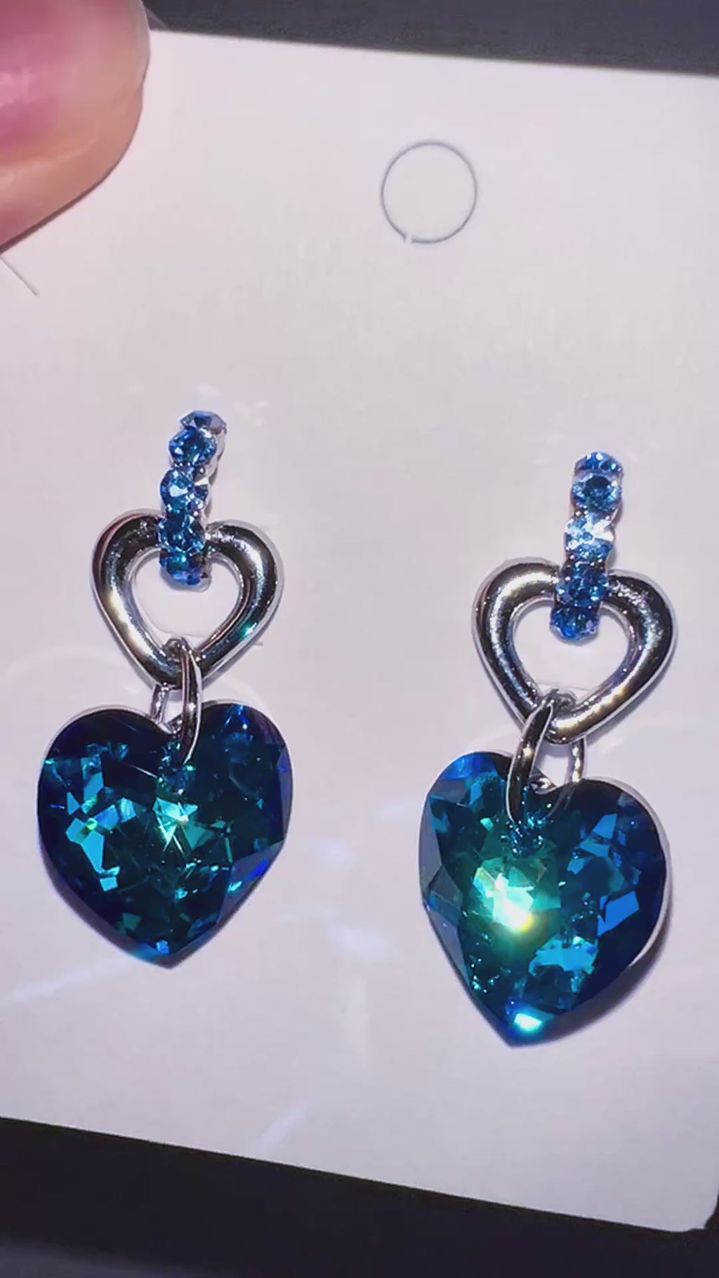 Sapphire Heart Earrings