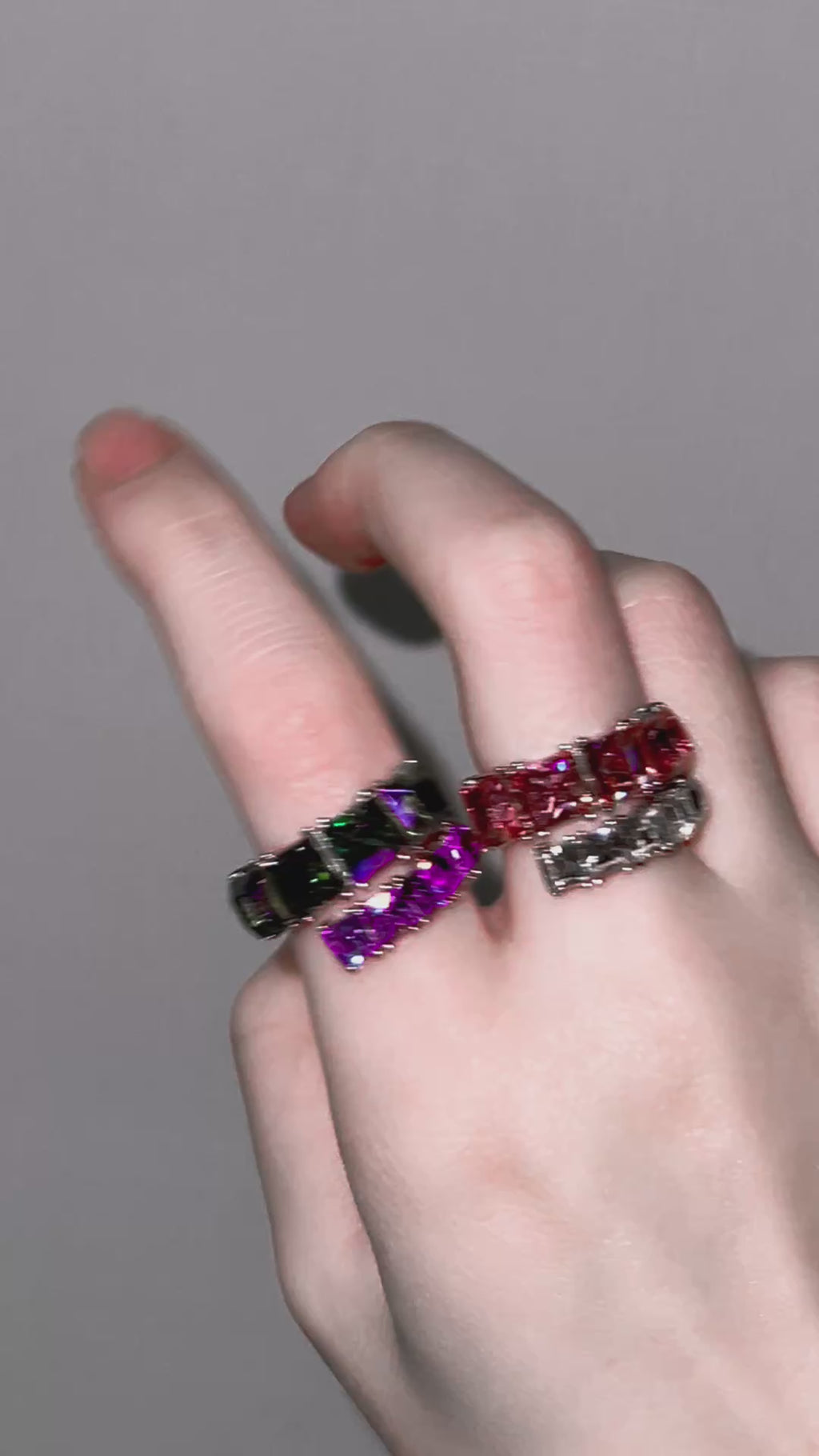 Square Gemstone Ring (Pink)
