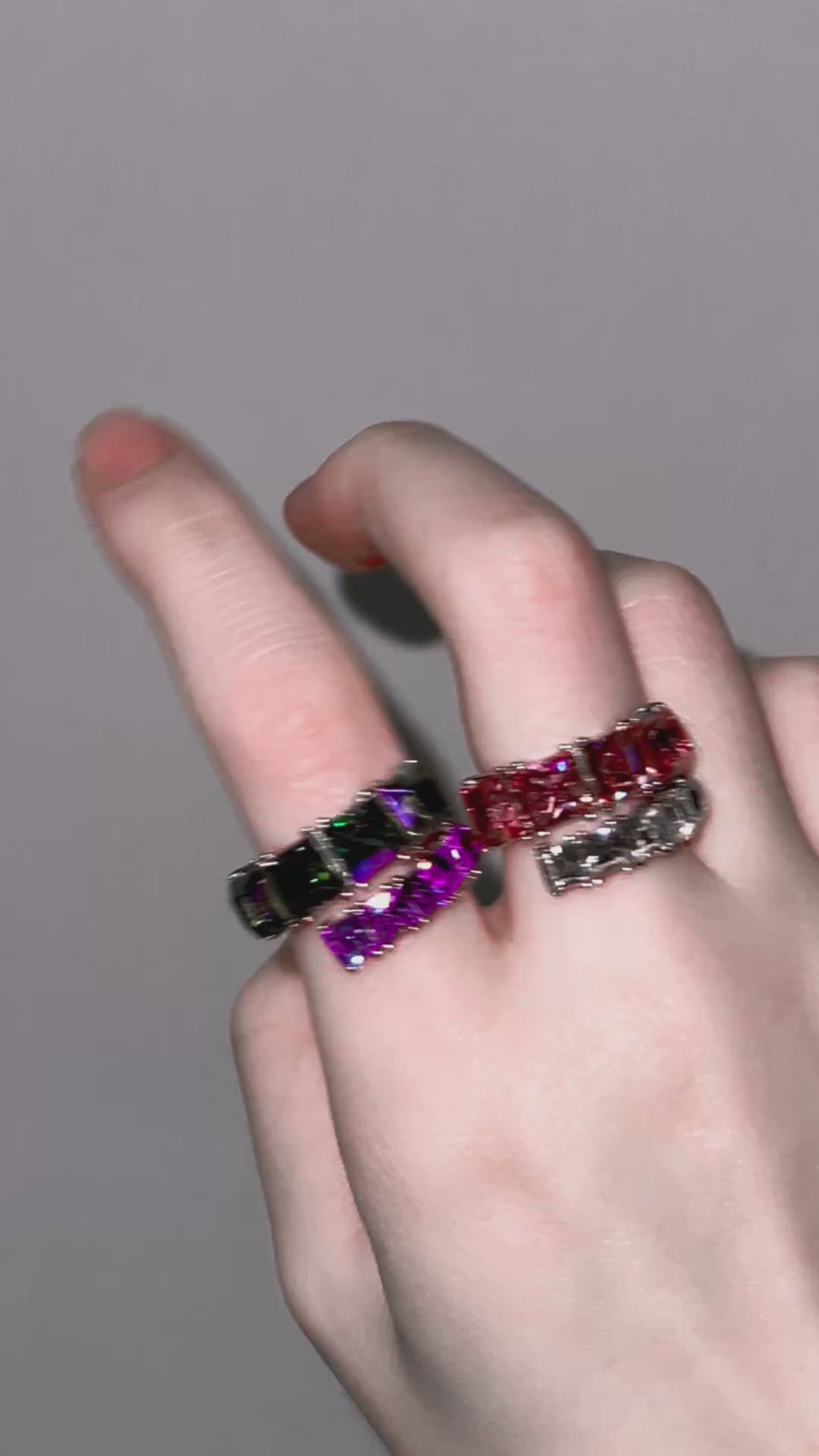 Square Gemstone Ring (Pink)