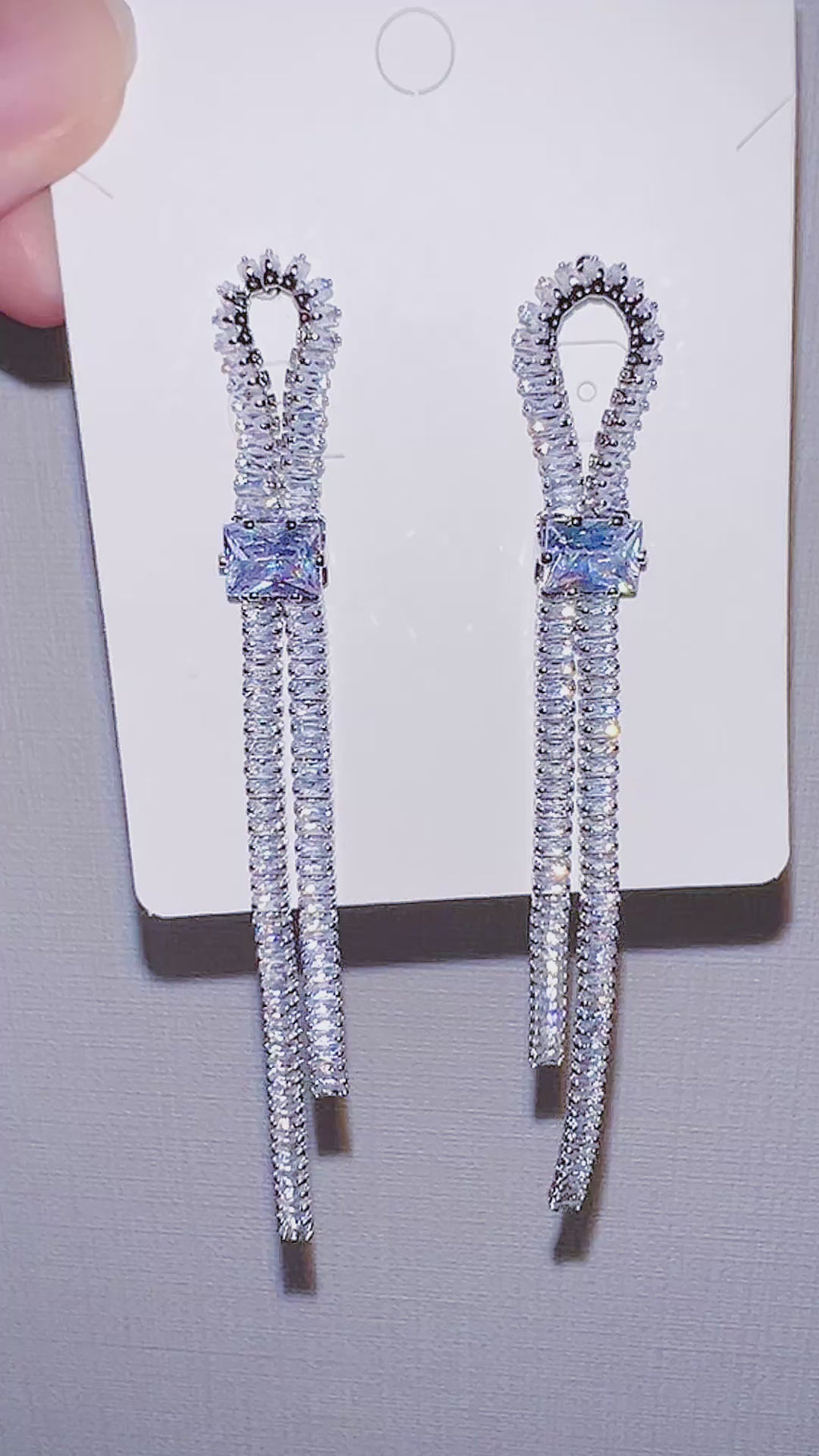 Pavé Shinestone Bowline Statement Dropn Earrings