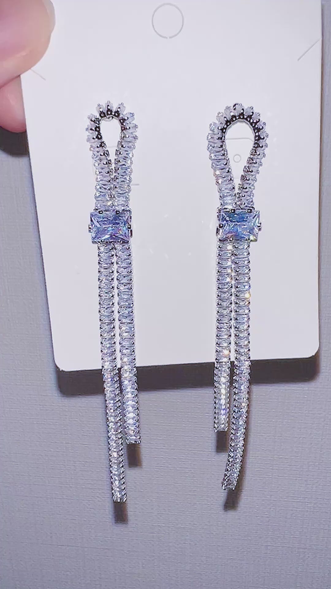 Pavé Shinestone Bowline Statement Dropn Earrings