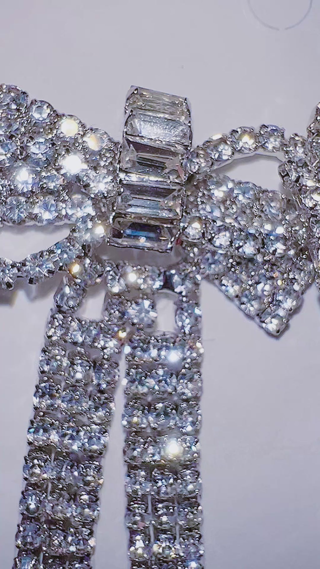 Full Rhinestone Ribbon Statement Earrings
